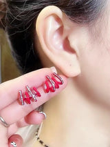 Mystic Black Jewel Bow Dangle Earrings for Women