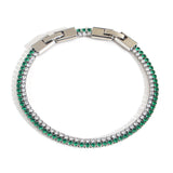 Trendy Chic Green Zircon Stainless Steel Bangle