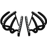 Mystic Black Jewel Bow Dangle Earrings for Women