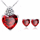 AliExpress Hot Sale Jewelry Red Pembra Hexin Rock Ear Ring Necklace Bride Jewelry Set Taobao Goods Source