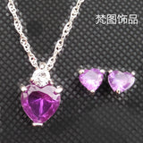 AliExpress Hot Sale Jewelry Red Pembra Hexin Rock Ear Ring Necklace Bride Jewelry Set Taobao Goods Source