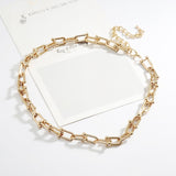 Buckle Stitching Chain Bracelet Anklet Necklace Earrings