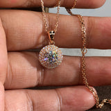 Romantic Rose Gold Color Round Pendant Necklaces