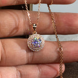 Romantic Rose Gold Color Round Pendant Necklaces