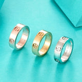 Stainless Steel Gold Color Love Ring for Women