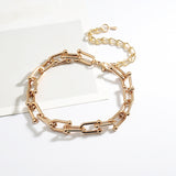 Buckle Stitching Chain Bracelet Anklet Necklace Earrings