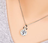 Zircon Infinite Pendant Necklace With Box Chain