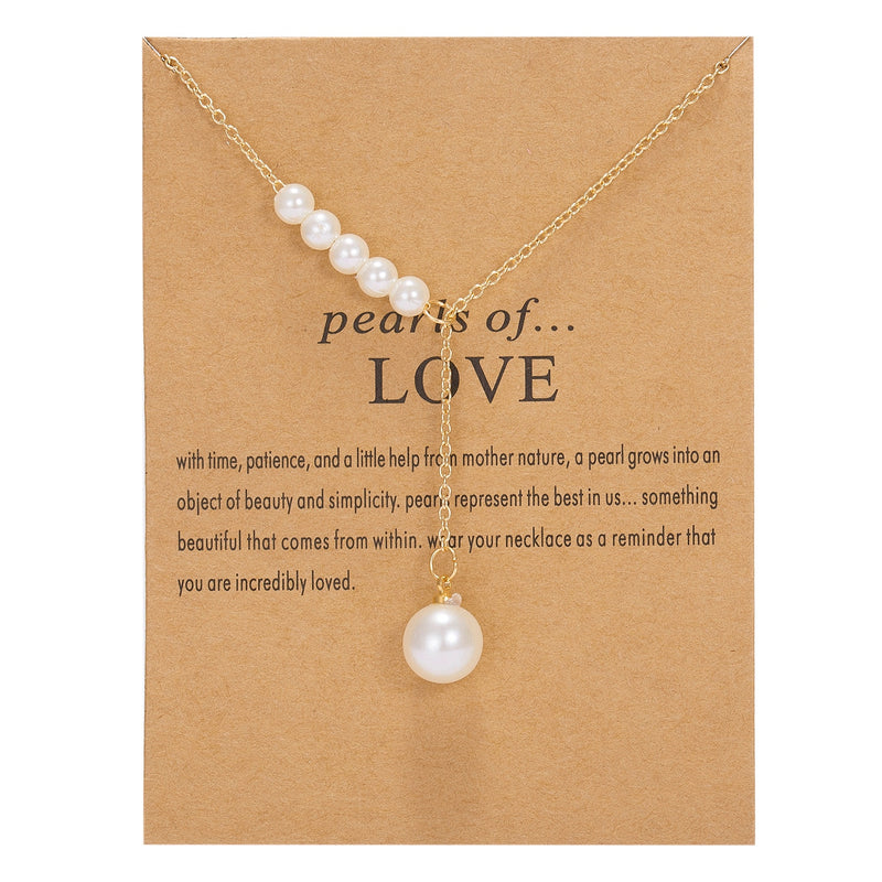 9 Styles Fashion Wish Card Necklace For Women