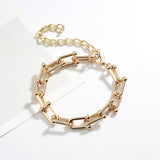 Buckle Stitching Chain Bracelet Anklet Necklace Earrings