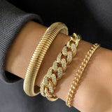 4Pcs/Set Luxury Shiny Rhinestone Bracelets Set