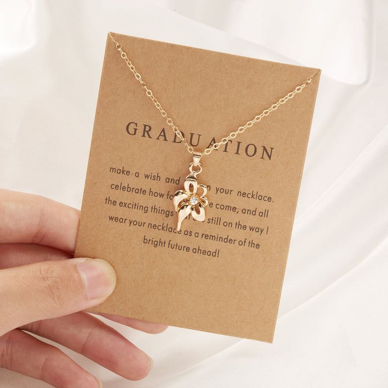 9 Styles Fashion Wish Card Necklace For Women