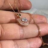 Romantic Rose Gold Color Round Pendant Necklaces