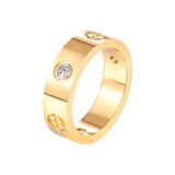 Stainless Steel Gold Color Love Ring for Women