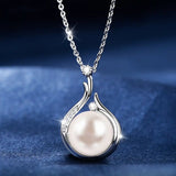 925 Sterling Silver Freshwater Pearl Necklace Female Zhuji Jewelry Baroque Round Natural Pearl Jewelry Set