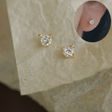 Simple Shiny Zircon Earrings