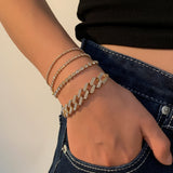 4Pcs/Set Luxury Shiny Rhinestone Bracelets Set