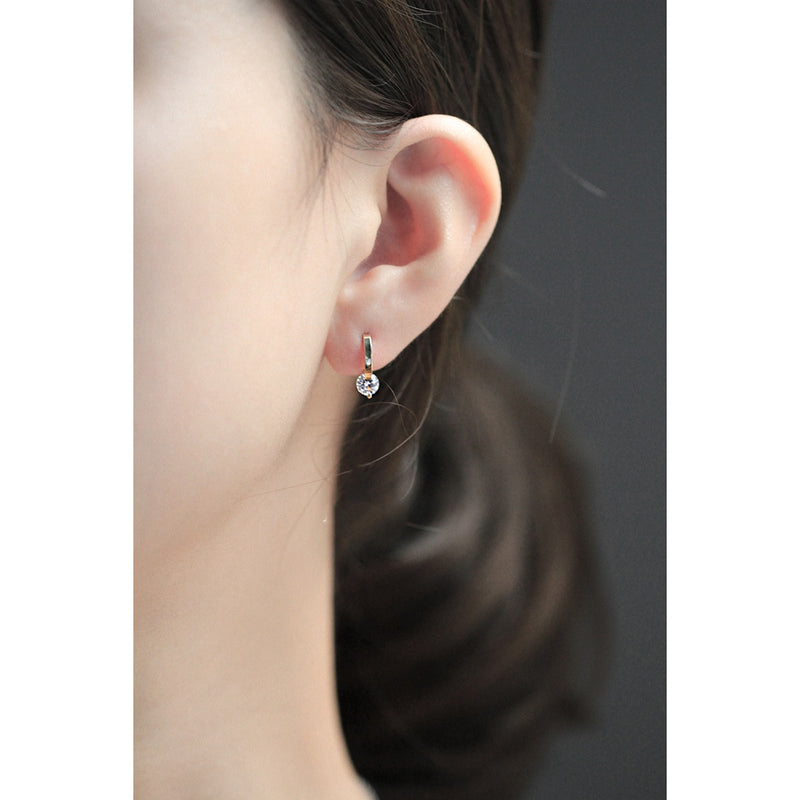 Simple Shiny Zircon Earrings