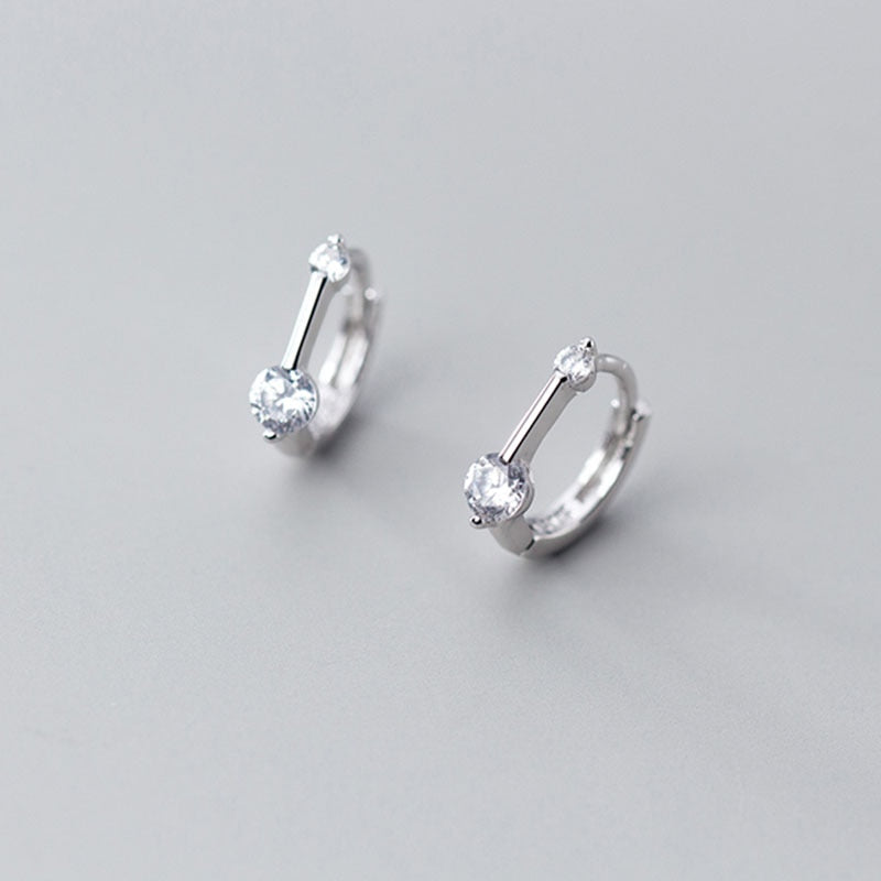 Simple Shiny Zircon Earrings