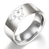 Map Stainless Steel Rings for Women