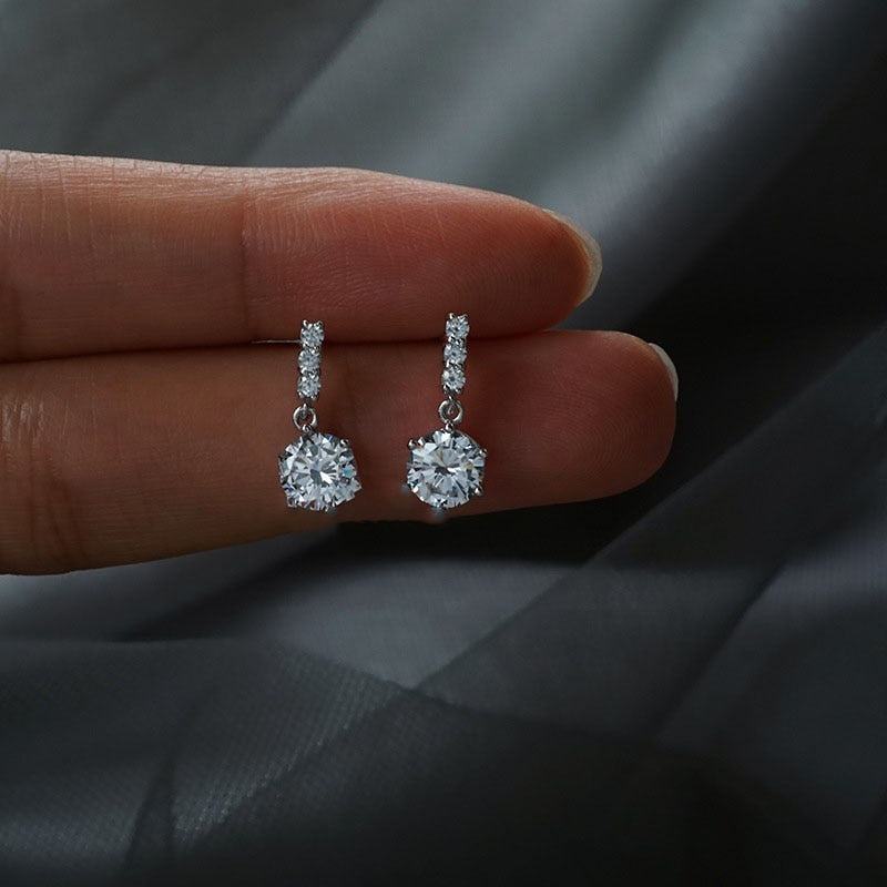 Simple Shiny Zircon Earrings