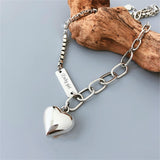 New Silver Color Love Heart Pendant Anklet