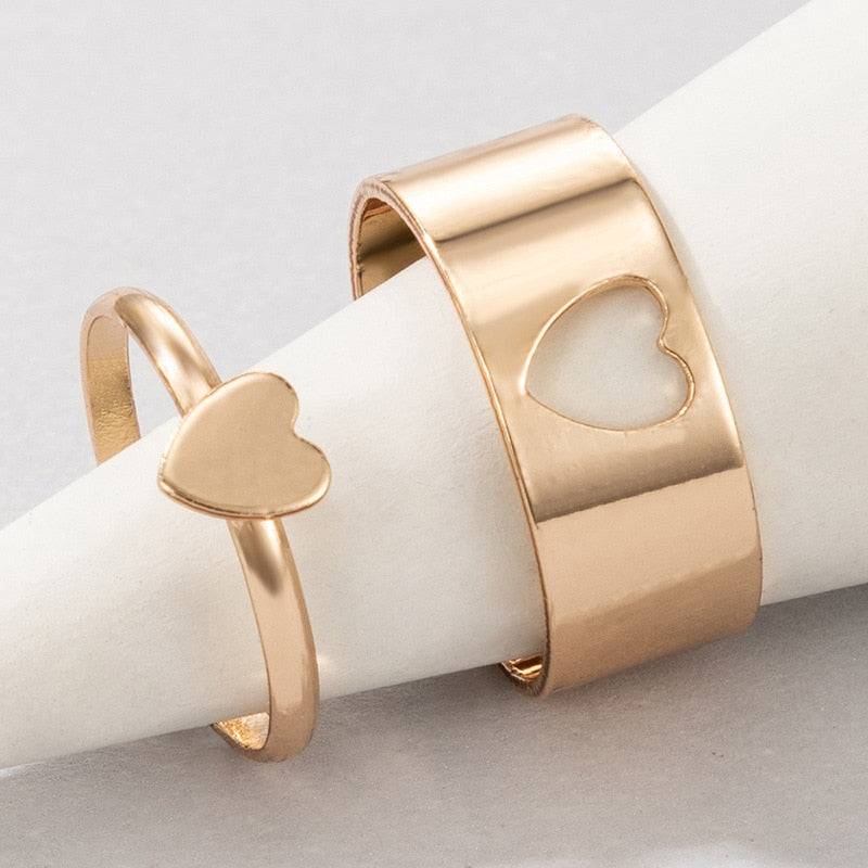 Star Moon Heart Open Rings For Women