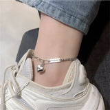 New Silver Color Love Heart Pendant Anklet