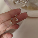 Simple Shiny Zircon Earrings