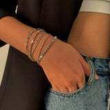 4Pcs/Set Luxury Shiny Rhinestone Bracelets Set