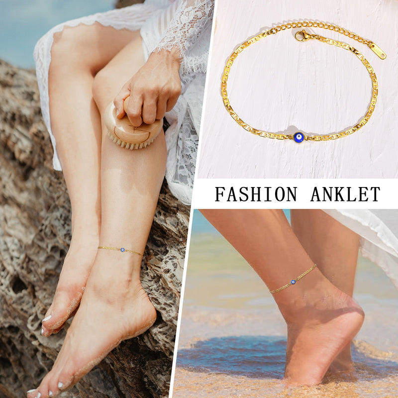 Danity Blue Evil Eyes Anklet