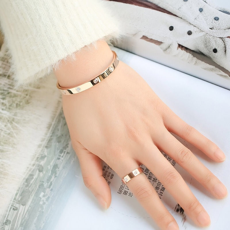 Crystal Bracelets Rings Fashion Women