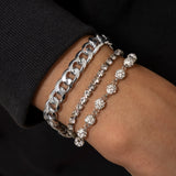 4Pcs/Set Luxury Shiny Rhinestone Bracelets Set