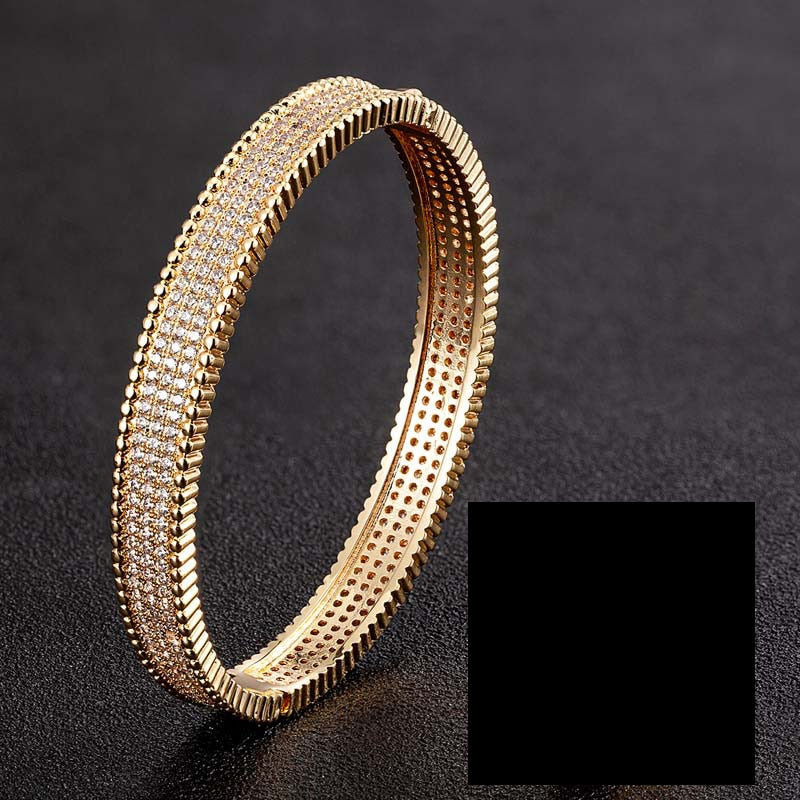 Simple cubic zirconia Copper bangle Ring