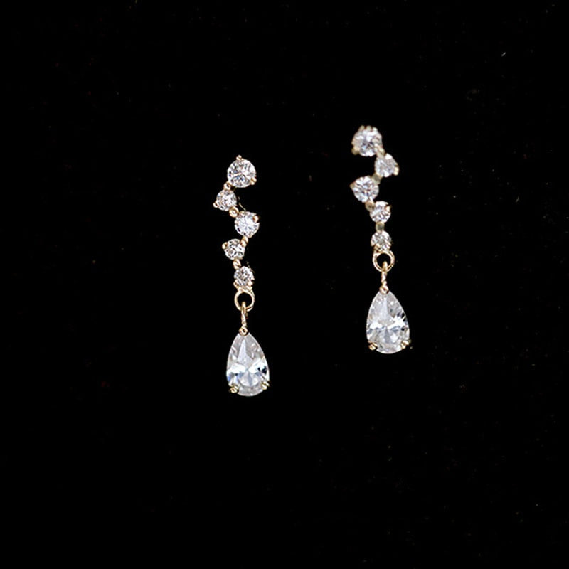 Simple Shiny Zircon Earrings